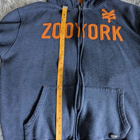 EUC - Men's Vintage Zoo York Embroidered Logo Zip Hoodie - Blue/Orange - Picture 5 of 7